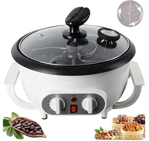 Tostapane per Caffè Elettrico, Tostapane da Caffè, Tostatrice elettrica multifunzionale for chicchi di caffè, termometro + timer + regolazione della temperatura(110V)