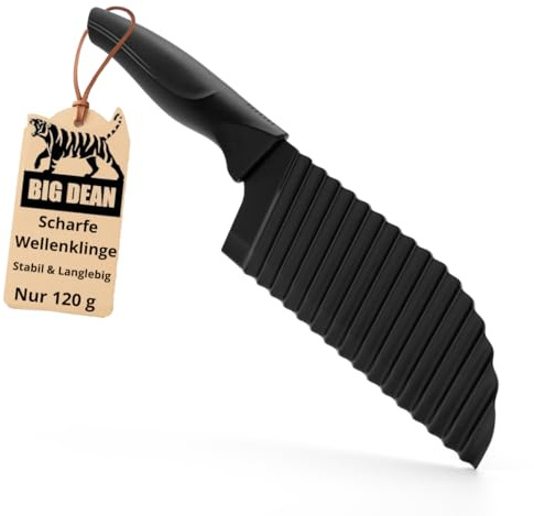 BigDean Wellenschneider Wellenmesser Riffelmesser Wellenschneider für Gemüse Pommes & Obst Buntmesser Wellenschneider Gemüse Wellenschnittmesser aus Edelstahl