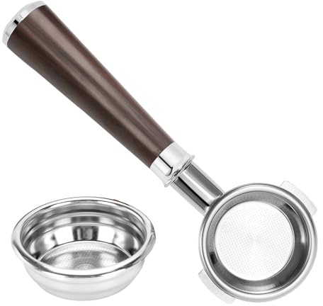 Davonpha 58mm Portafilter with 18g Basket Black Walnut Handle for E61 | Stainless steel bottomless design, premium black walnut wood handle, precision 18g basket, compatible with E61 group-head