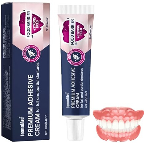 Secure Zahnersatz Kleber,Haftschutz Für Zahnprothesen,Haftcreme für Zahnprothesen,Extra Starker Halt, Zahnprothesenkleber Für Zahnprothesen, Bisskraft Haftcreme für Voll- und Teilprothesen, 40g