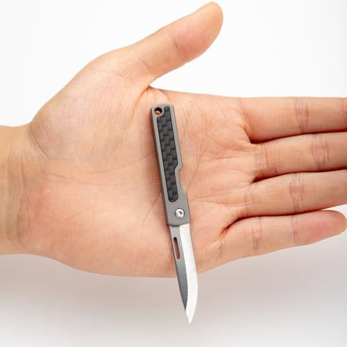NHDT MN01 kleines tragbares Taschenmesser aus Titan, Paketöffner, Boxschneider, EDC 5,1 cm zum Aufhängen an einem Schlüsselanhänger, ultraleicht, nur 11 g