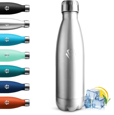 Motswedi Botella Agua Acero Inoxidable, 500 ml Libre de BPA, Botella Agua, de Doble Pared a Prueba de Fugas, Termo, Acero Inoxidable 18/8, Cantimplora, Cantimplora Acero Inoxidable Inoxidable
