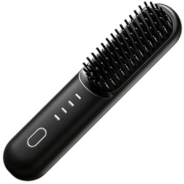 Piastra Capelli Lisciante- 21x4,8 Cm Spazzola Lisciante Senza Fili | Piastra Per Barba Capelli Uomo | 4000mAh Lisciacapelli Senza Fili Con 4 Impostazioni Di Temperatura Per Ricci Mossi Lunghi Donna