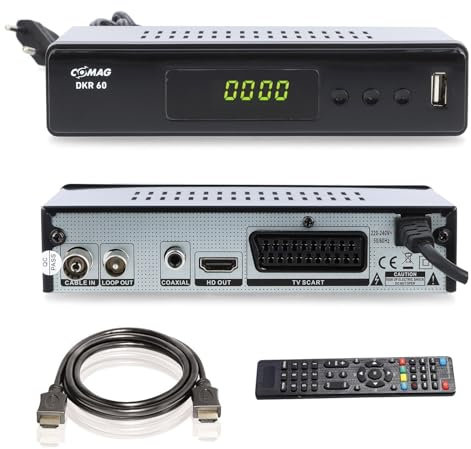 COMAG DKR 60 HD digitaler Full HD Kabel-Receiver (PVR Ready, HDTV, DVB-C, Time Shift-Funktion, HDMI, SCART, USB 2.0) inkl. HDMI Kabel, schwarz
