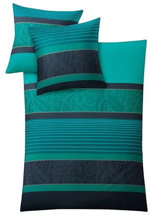 Kleine Wolke Cambridge Bettwäsche, Bettbezug, Baumwolle, Petrol, 135 x 200 cm