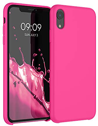 kwmobile Cover per Apple iPhone XR Custodia - Back Case per Smartphone in Silicone TPU - Protezione Gommata - rosa shocking