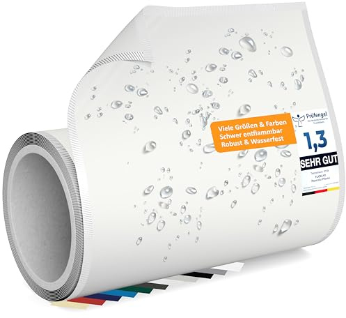Flickly® Parches de reparación autoadhesivos | camión, remolque, tienda, toldos, camping, sombrillas, piscina | disponible en muchos colores | 2,5 m x 200 mm | (RAL 9010) Blanco