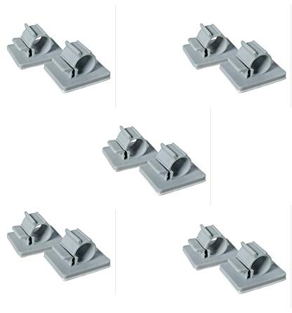 PureSec Adhesive RO Tubing holder 1/4 inch RO Tubing Mounting Clips Cable Management Wire Clamps（Pack of 10) (10, 1/4 inch tubing O.D. use)