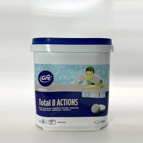 Gre Pastiglie per Piscina Total 8 Actions Piscine fuoriterra e interrate