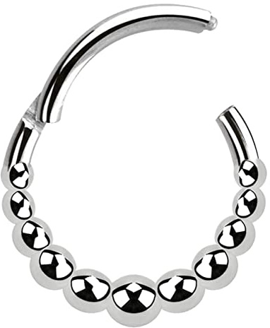 Piercing Smooth Segment Ring Clicker in 1,2 x 8 mm mit Kugeln