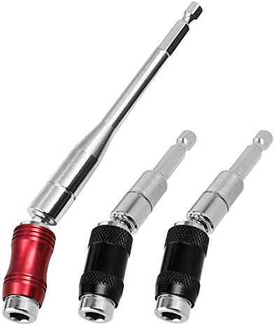Saipor 3 Stück verstellbarer Schwenk-Bithalter, magnetisch, schwenkbar, Bitspitzenhalter, flexible Schraubbohrerspitze, Verlängerungsstange für enge Räume/Ecken (88 mm + 145 mm)