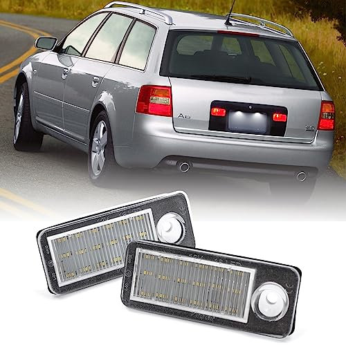 njssjd LED-Kennzeichenleuchte, kompatibel mit A.UDI A6 C5 Avant 1997–2005, A.UDI RS6/RS6 Plus 2003–2005, Xenon-weiße Kennzeichenleuchte, Tag-Lampe