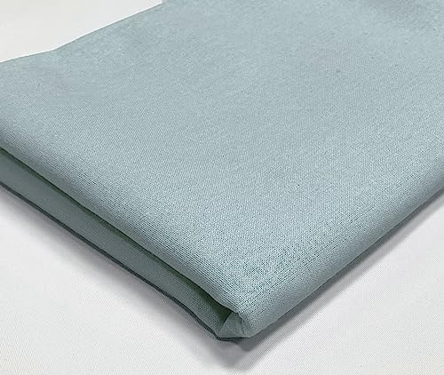 A-Express vanligt bomullstyg – 60 tum 150 cm extra brett per meter – 150 GSM viskosmaterial – för kläder, quiltning, gardinfoder, lakan, kostym, klänning, sängkläder – ljusblå 2 meter