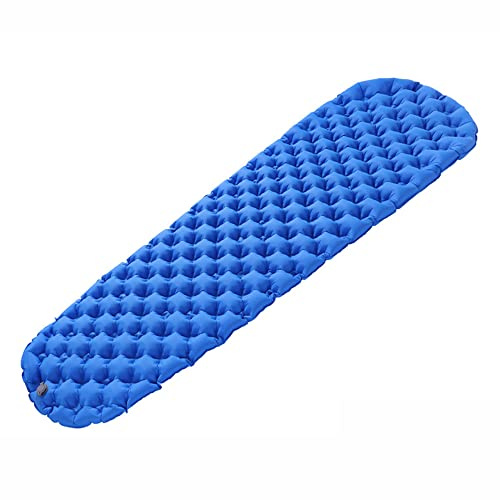 Camping Sleeping Pad Portable Waterproof Pad Inflatable Comfort Mattress Ripstop Sleeping mat Ultralight Backpacking Mattress w/Compact Carrying Bag (Blue)