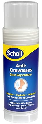 Scholl Stick Réparateur Anti-Crevasses, Hydrate, Répare et Adoucit les Talons Secs et Crevassés, Enrichi de 25% d’Urée, Action Rapide pour Pieds Lisses et pour Rester Confortable - Stick de 70g
