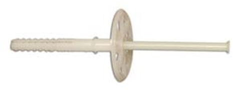 250PZ TASSELLO ESPANSIONE IN PE HD CON CHIODO BIANCO PER CAPPOTTO TERMICO - ? mm.58x130h. - chiodo in nylon mm.130h.