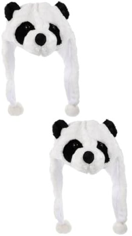 ibasenice 2 Stück Entzückende Panda-form Bull Bonnet Hut Satin Haar Kopfbedeckung Modisches Dress up Accessoire