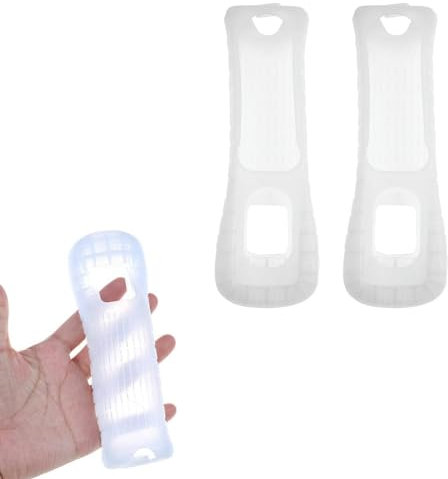 2Pcs White Silicone Soft Cover for Wii Game Controller Soft Silicone Cover Case Protective Sleeve Wii Remote Cover for Wii Remote Controller Protection Wii Gamepads and Standard Controllers