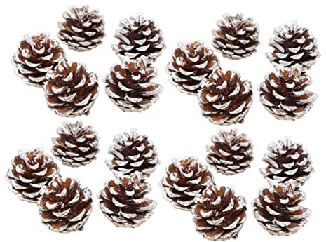 Zerodeko 30stücke Teiliges Natürliche Getrocknete Weiße Frost-zapfen Unbehandelte Dekoanhänger Vielseitig Für Weihnachtsdeko Bastelprojekte Christbaumschmuck Mikro-Landschaft Und Fotorequis