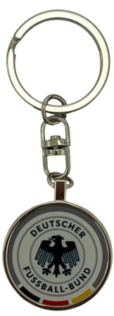 DFB Schlüsselanhänger Deutschland Nationalmannschaft | 3D Fußball Miniatur doppelseitig | Offizieller Fanartikel | Metall | Lizenzprodukt | Geschenk für Fans | Nations League, WM, EM