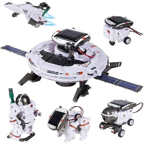 Solar Roboter Kinder Spielzeug ab 8 Jahre Junge,6-in-1 Experimente Bauspielzeug Bausatz für Kinder,Solarroboter Bausatz,Weihnachten Geburtstag Ostern Geschenke für 9 10 11 12 13 14 (Weiß)