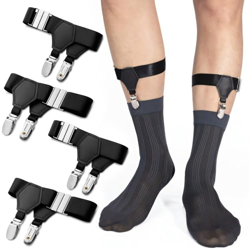 STAY GENT Sock Reggi Uomo, 2 Coppie Bretelle Reggicalze per Reggi con Morsetti Antiscivolo, Elastico Regolabile Donne Sock Giarrettiera Mantenere la calza in posizione per Affari, Matrimonio