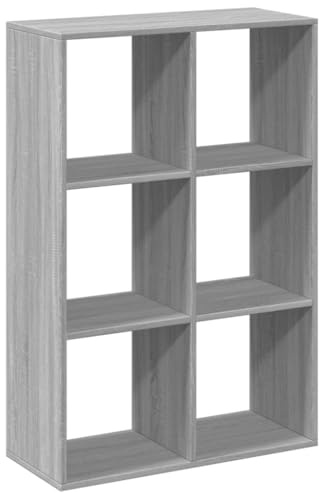 vidaXL Raumteiler-Bücherregal Grau Sonoma 69,5x29x103,5 cm