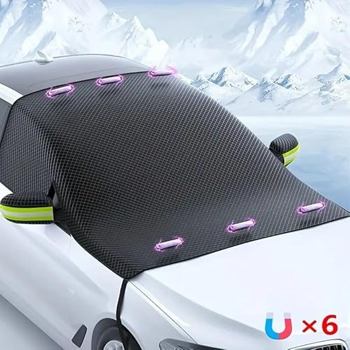 UHMMHBGR Films de Protection antigel pour Auto pour Hyundai i30 2007-2010, Repliable Protege Brise Givre Neige Pare Accessoires 260 * 115 CM,Black-Green