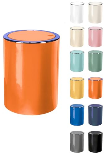 Clappe 5Ltr Plastic Swing Bathroom/Kitchen Bin (Orange)
