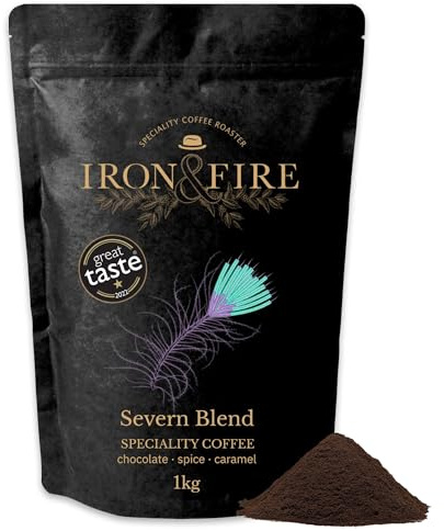 Severn Blend Specialty Coffee 1kg Espresso Grind - Award-Winning Medium Roast with Full-Bodied, Chocolate, Spice & Caramel Notes | Perfect for Espresso Machines - IRON & FIRE