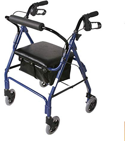 sjdoPulse Klappbarer Rollator, Rollatoren, Gehhilfe Für Ältere Menschen, Einkaufswagen, Weicher Sitz, Gehgestell Aus Aluminiumlegierung, Faltbarer, Rutschfester Gehstock Mit Krankenhaus