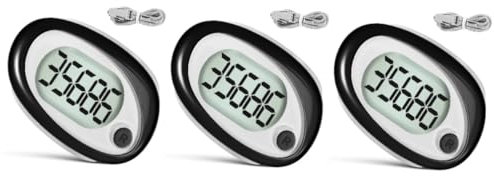 YARNOW 3pcs Accurate Step Counting Pedometer Clip 3d Pedometer for Seniors Lightweight Portable Step Counter Large Screen Display Easy to Use for Fitness Tracking