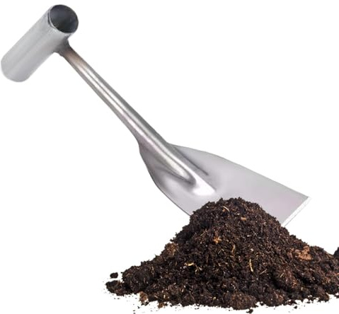 Pala per diserbo con manico, pala per mano da giardino | Pale in acciaio da giardino, cazzuola antiruggine, utensili per erbacce portatili con manico per allentare il terreno