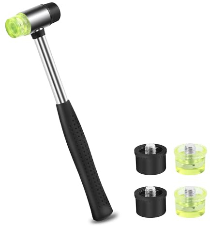 Maillet en Caoutchouc à Double Face,25mm Marteau en Caoutchouc Remplaçable vec Poignée Antidérapante Petit pour Bois Cuir et l'Artisanat de Bijoux