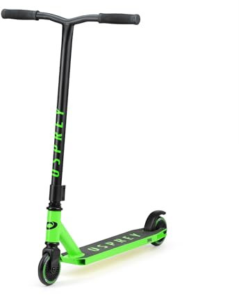 Osprey Stunt Scooter for Kids Ages 8-12, Freestyle Street Pro 360 Spin, Complete Trick With ABEC 5 Bearings, Green