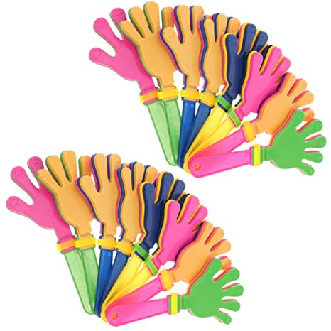 NOLITOY 36 Pezzi Mani in Plastica Sicura e Resistente Colorate Per Feste Eventi Sportivi e Tifo Facile Da Usare Per Ragazzo Ragazza e Adulti