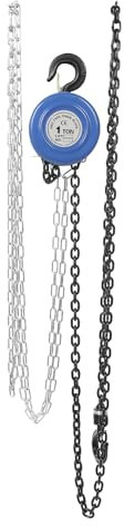 HarBin-Star - Manual Chain Block Hoist Come Along, 1 Ton 2200Lbs, Lift Heavy Duty Hooks Commercial Grade Steel, for Garage, Warehouses, Factories Lifting (1T 3m)