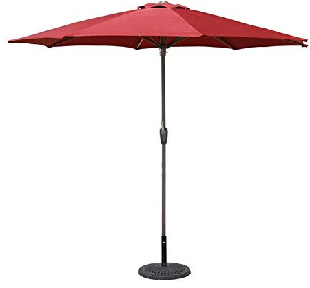 Ombrellone da Esterno da 9 Piedi, Stile Mercato, per Balcone, Tavolo, terrazza, Giardino, Cortile, Ombra o Bordo Piscina, palo in Ferro con 8 robuste Stecche.
