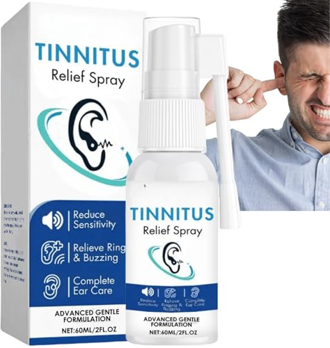 60ml Tinnitus Relief Spray,Tinnitus Treatment Spray for Ear Care,Ear Drops for Tinnitus,Calm Ears Tinnitus Relief,Natural Tinnitus Treatment for Hearing Loss,Useful Tinnitus Relief for Ringing Ears