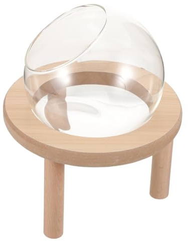VICASKY Sandbad Für Hamster Mit Holzboden Transparente Kleine Glas-badewanne Für Kleintiere Multifunktional Als Toilette Und Sandbad Leicht Zu Reinigen Praktisches Haustierzubehör