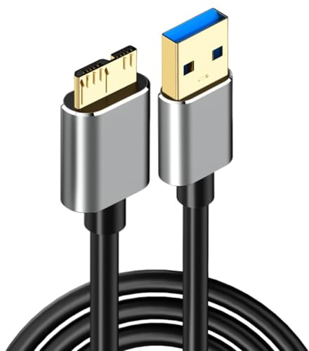 1m USB 3.0 A to Micro B Hard Drive Cable, 5Gbps Micro USB 3.0 External Hard Drive Cable Compatible with WD Elements,My Passport,Seagate Expansion,Toshiba Canvio,LaCie,Maxtor,Samsung Galaxy Note 3/S5