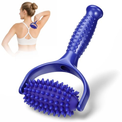 TOPPERFUN Massagerolle Handmassagegerät Rücken Nacken Massage Roller Mit Ergonomischem Griff Vielseitig Einsetzbar Für Muskeln Beine Und Reisen