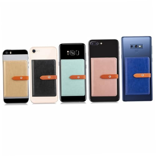 Operitacx Portacarte Adesivo Per Telefono in Pelle Pu Resistente e Riutilizzabile Porta Cellulari Sottile e Leggero Con Tasca Per Carte e Contanti Supporto Autoadesivo Sicuro Per Smartphone
