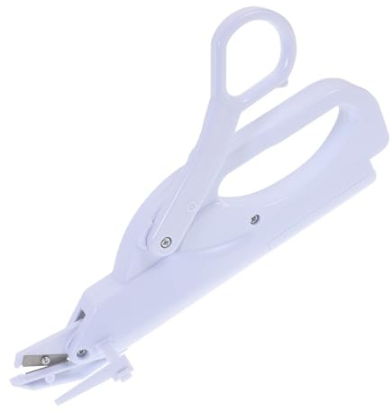 Forbici Elettriche senza Fili Bianche con Distanza Regolabile | Posizionatore Inclusi Copertura Protettiva Plastica e Metallo Alimentazione 2 Aa Non Incluse