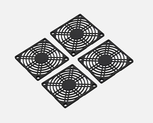 80mm Fan Filter, 4 Pack ABS Plastic Ventilator Grill Protector Guard for 80X80mm Fan Protective Cover DIY, Black