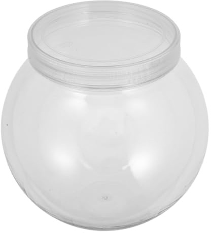 FUTUREORYY Transparente Kleine Runde Kunststoff Fischschale 2200 Ml Bruchsicher Mit Deckel Für Schreibtisch Und Wohnraum
