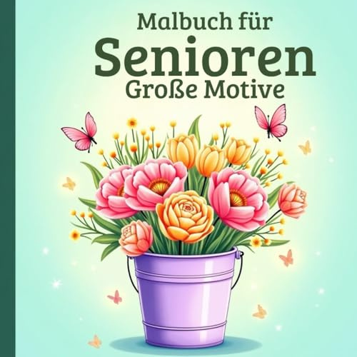 Malbuch für Senioren Große Motive, für Erwachsene mit Demenz Einfaches und beruhigendes Ausmalbuch