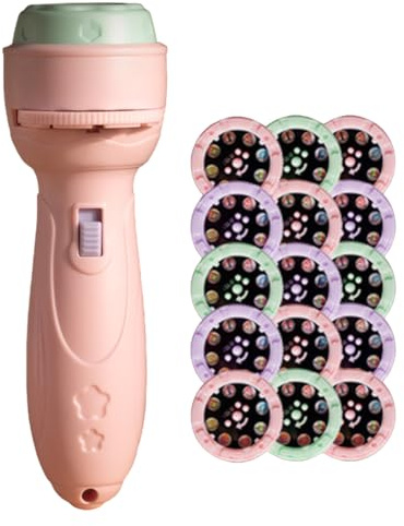 FxaumsGxuk Children's Projection Torch With 5 Cards, 11.5x3.6cm Torch Light And Projector Toy, Kids Night Light Torches, Christmas Projector Torches Projection Lights, Cartoon Torchs Lights For Kids