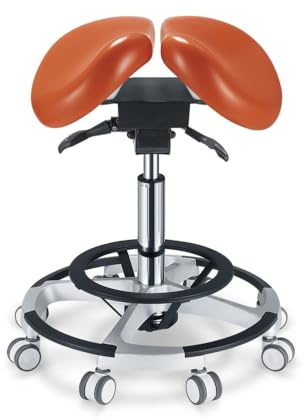 SFKLYU Ergonomischer Sattelhocker mit Geteilter Sitzfläche, Neigbar, 360° Drehbar, Ideal für Schreibtisch, Studio und Designlabor,A2