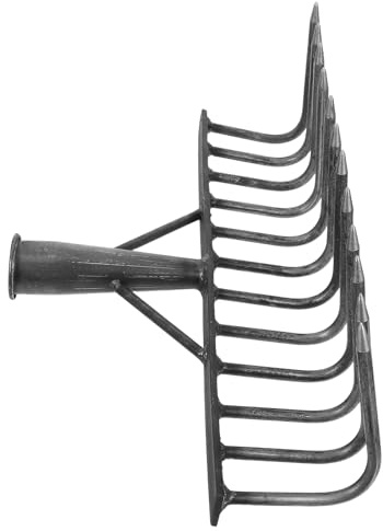 DIYEAH Tête de Râteau de Jardin en Acier à Haute Teneur, 12 Dents Incurvées pour Ameublissement et Désherbage, Outil Multifonction Agricole Polyvalent pour Préparation du Sol